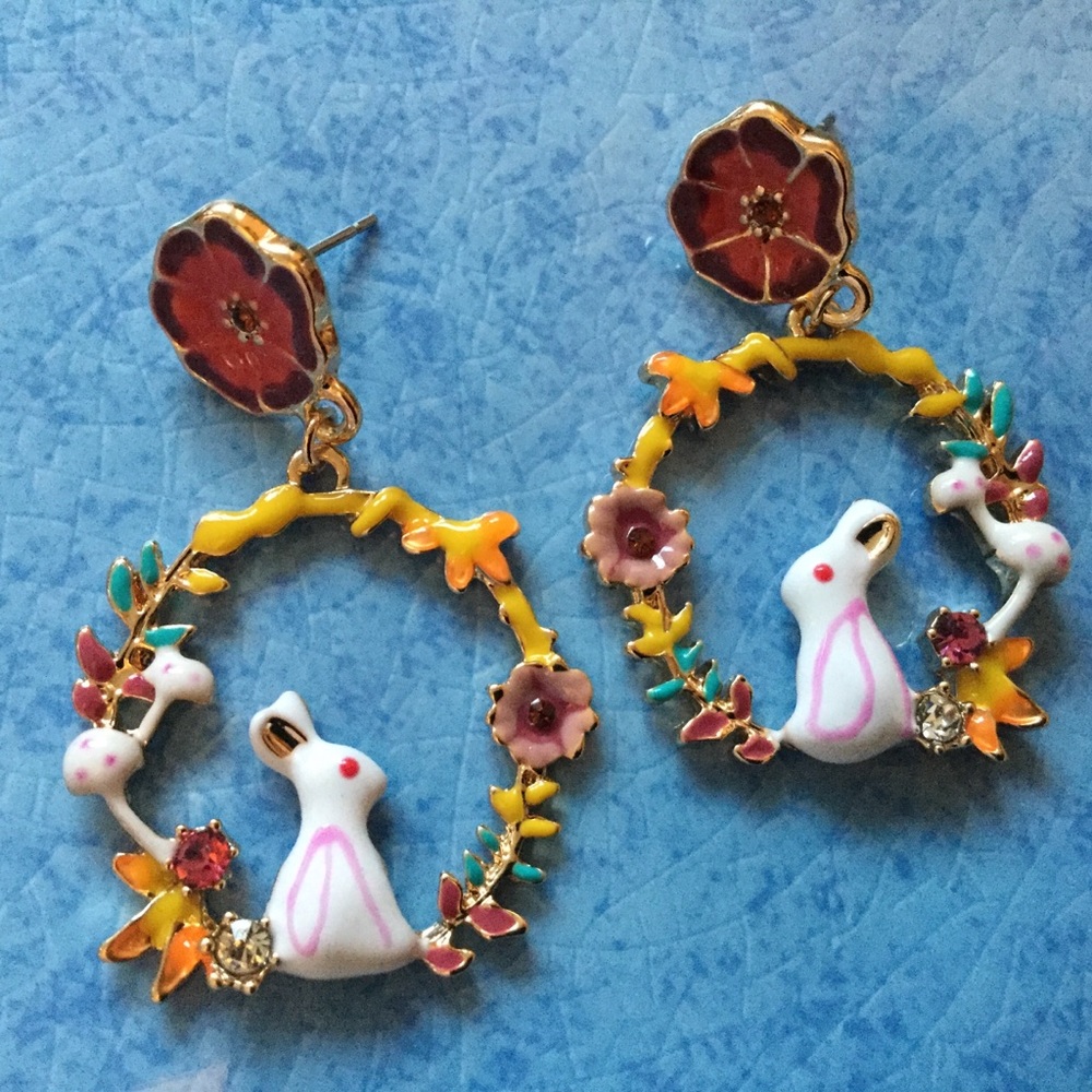 White Rabbit Earrings